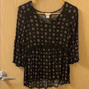 Black floral Mossimo flowy Top